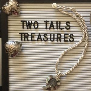 Vintage Inlaid Abalone & MOP Shell Necklace